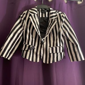 White and Black Stripped Blazer